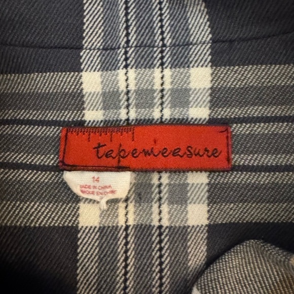 Tapemeasure Size 14 Multi-Color w/Plaid Print One-Button Blazer/Jacket - EUC - Picture 3 of 4